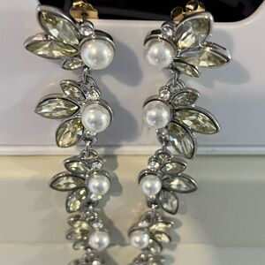 Elegant Silver and Pearl Drop Earrings